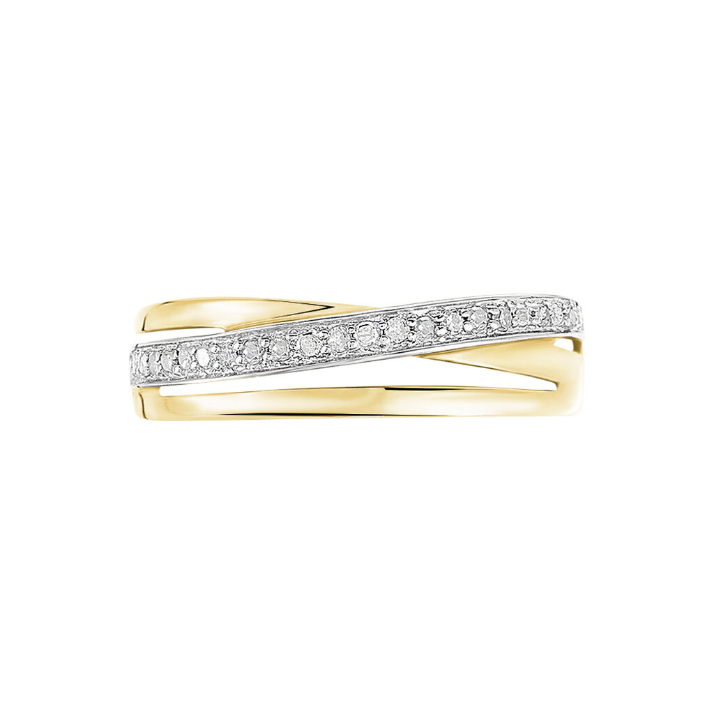 Bague Croisee Or Jaune Diamant