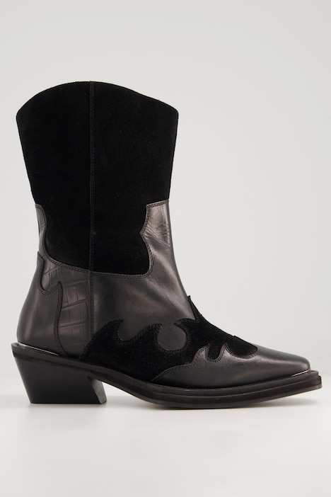 Cowboyboots, echtes Leder, Croco, markante Sohle