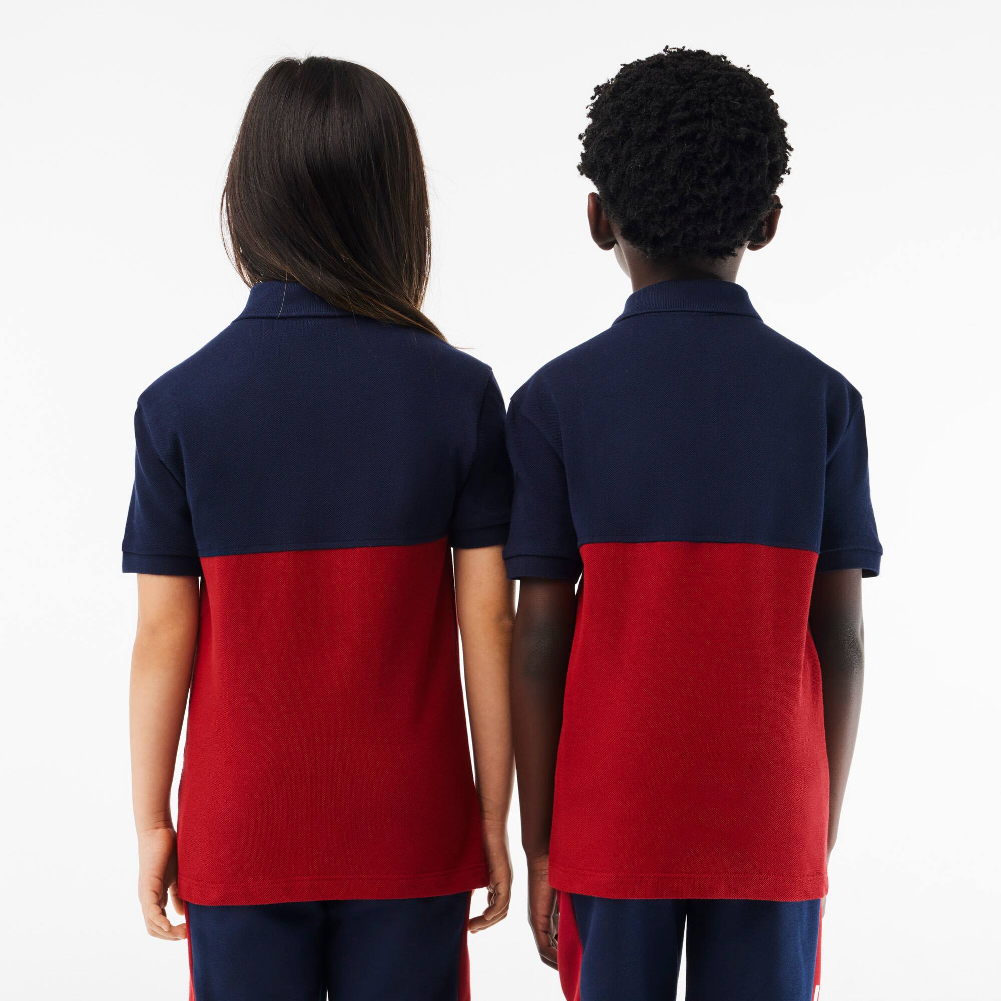Kinder LACOSTE Poloshirt aus Bio-Baumwoll-Piqué mit Colourblock Poloshirts - Blau - Lacoste - Kinder