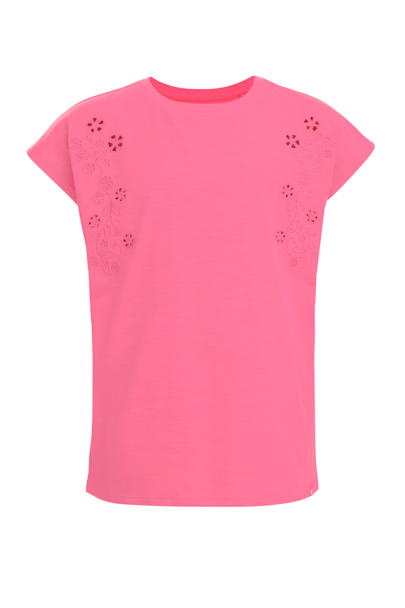 Meisjes T-shirt met embroidery WE Fashion Felroze