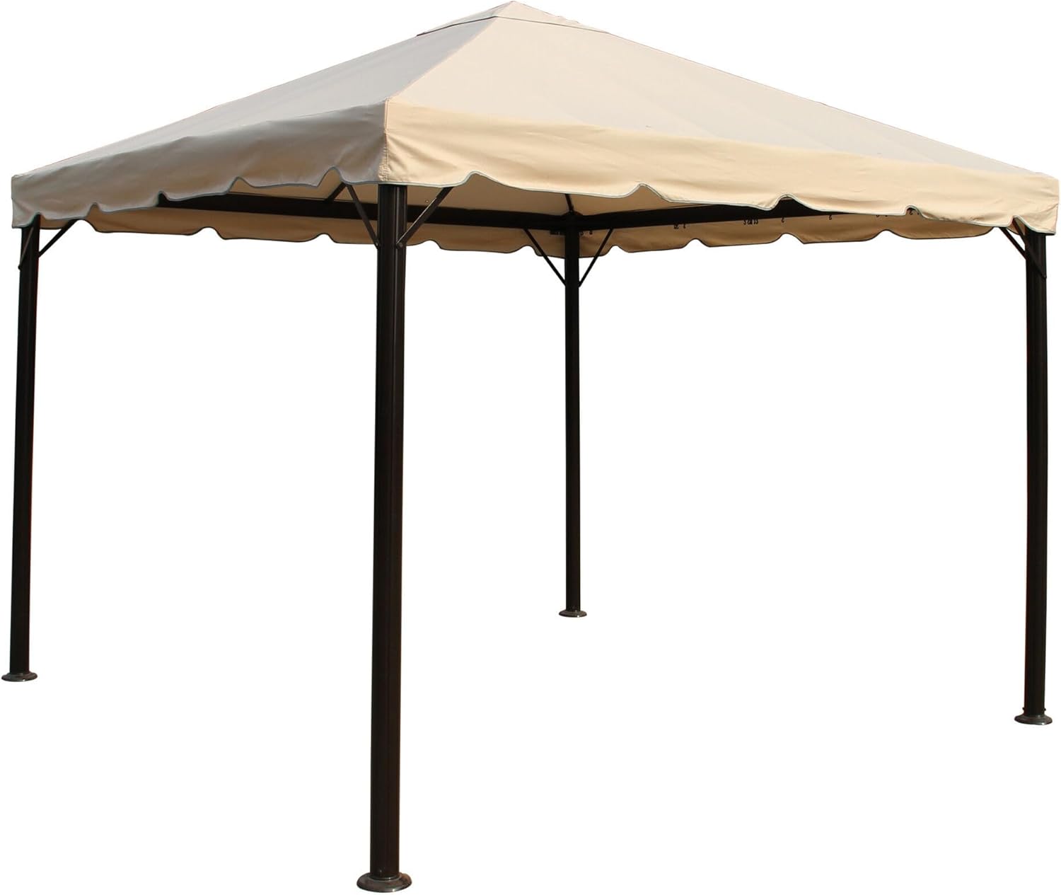 OUTFLEXX Ersatzdach aus hochwertigem Polyester in beige für Pavillons 3 x 3 Meter, Gartenzubehör, Pavillondach, wetterfest, wasserabweisend, imprägniert, Zeitloses Design, naturfarben
