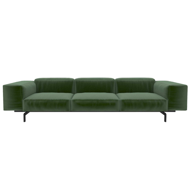 Kartell Largo Velvet bank 3-zits bosgroen
