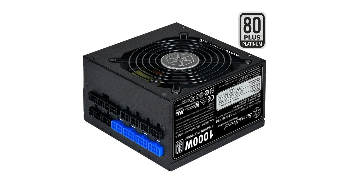 SilverStoneSST-ST1000-PTS modulaire 1000 watt voeding   (Zwart, 8x PCIe)