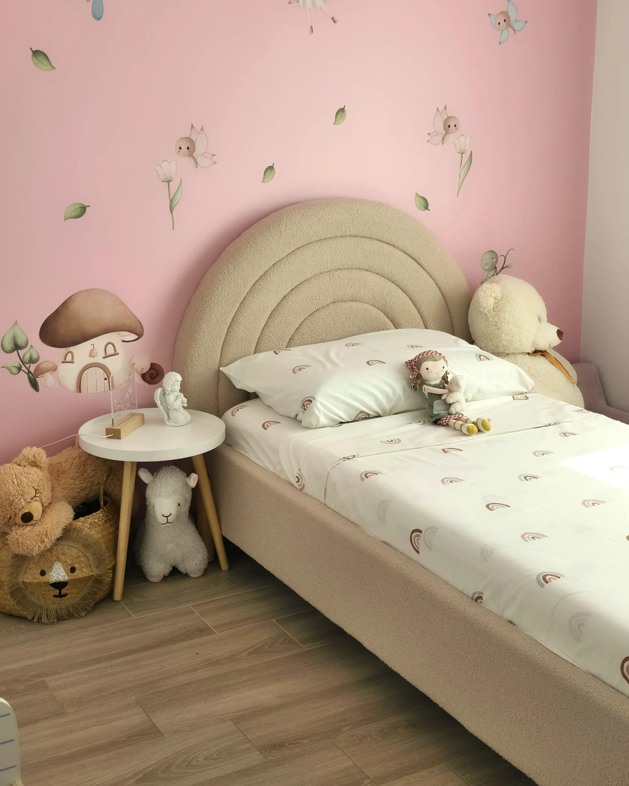 Kinderbed Bouclé ANET 90 x 200 cm Beige