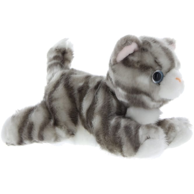 Besttoy - Plüsch-Katze - grau - liegend