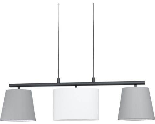 Hanglamp, 3-lichts, HxL 110x86 cm, zwart/grijs/wit