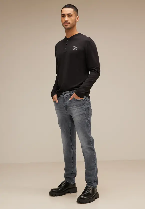 Graue Regular Fit Jeans - mid grey wash