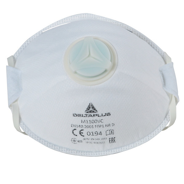 Masques de protection FFP1 à coque avec soupape, lot de 10