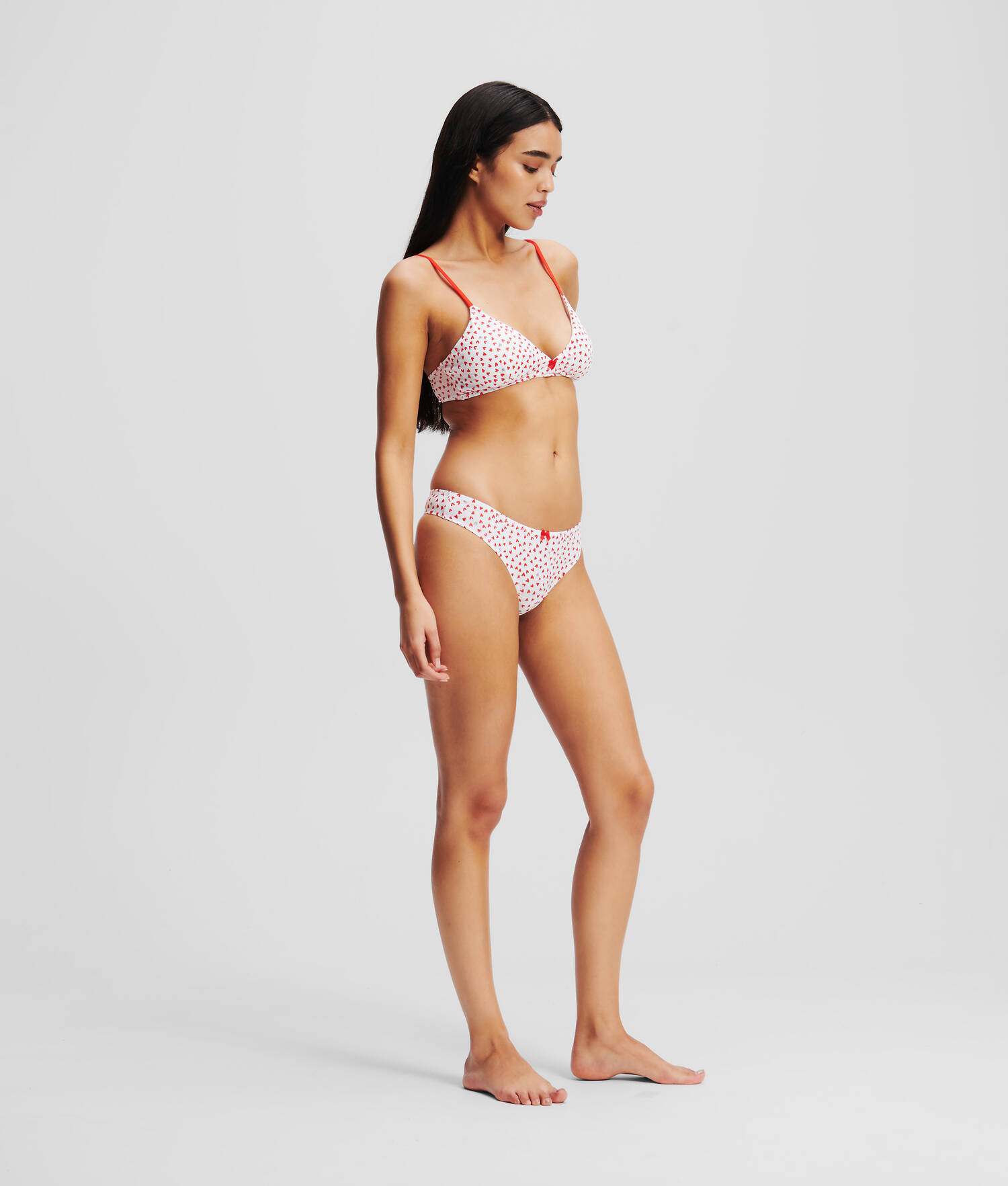 BRALETTE TRIANGLE K/HEART - Motif en forme de cœur sur toute la surface Blanc-Rouge