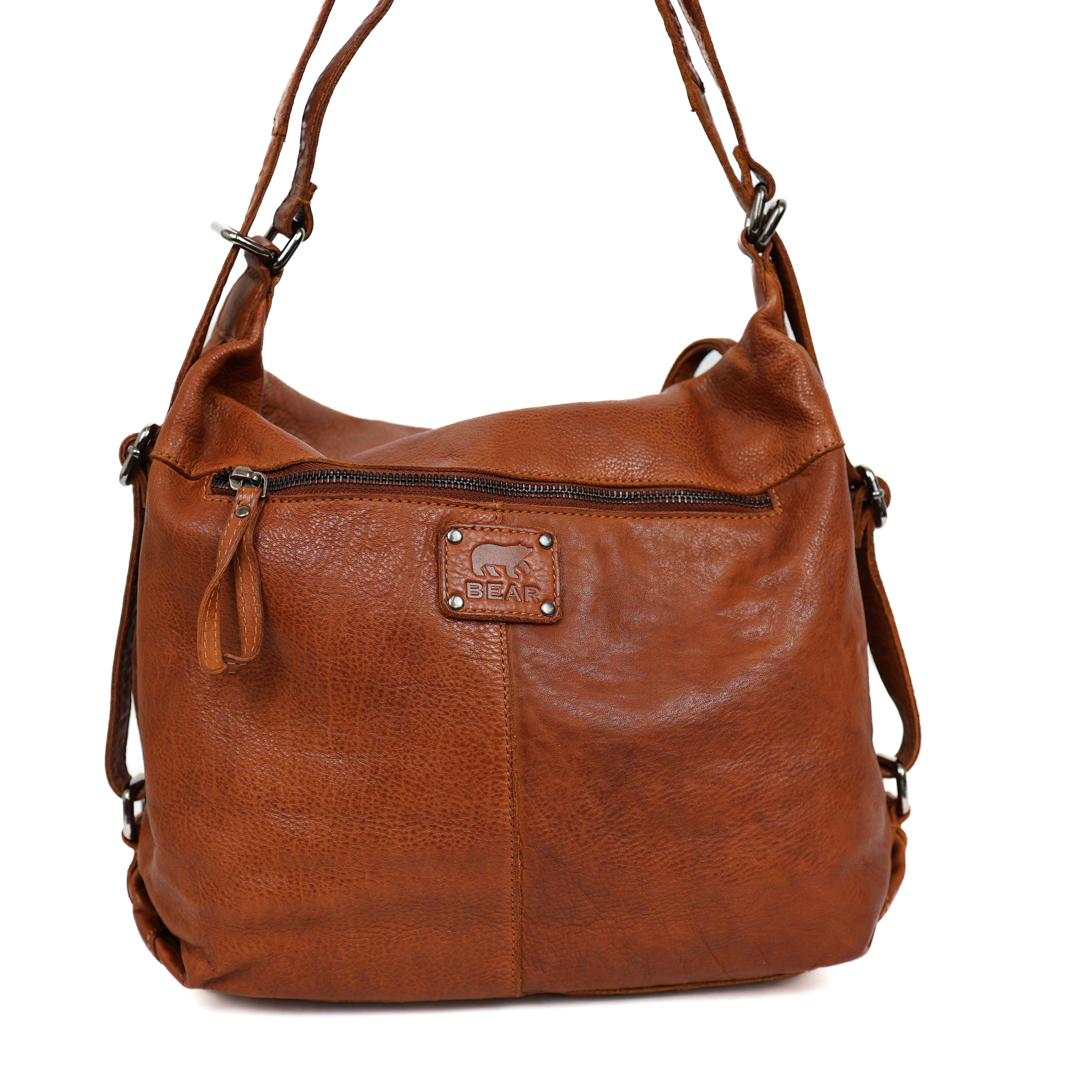 Rugzak/handtas 'Veerle' cognac Cognac