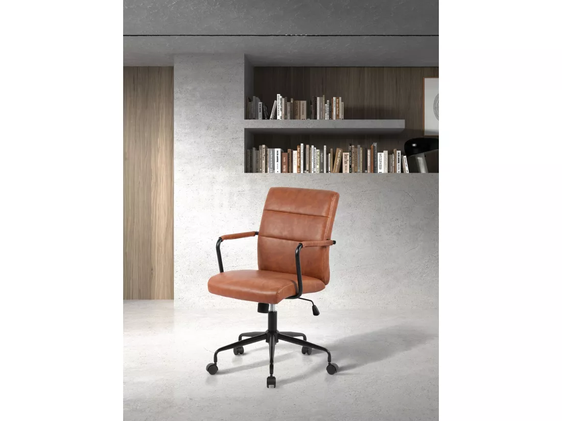 Chaise de bureau H91-99cm x L64cm x P70cm - marron - Oli