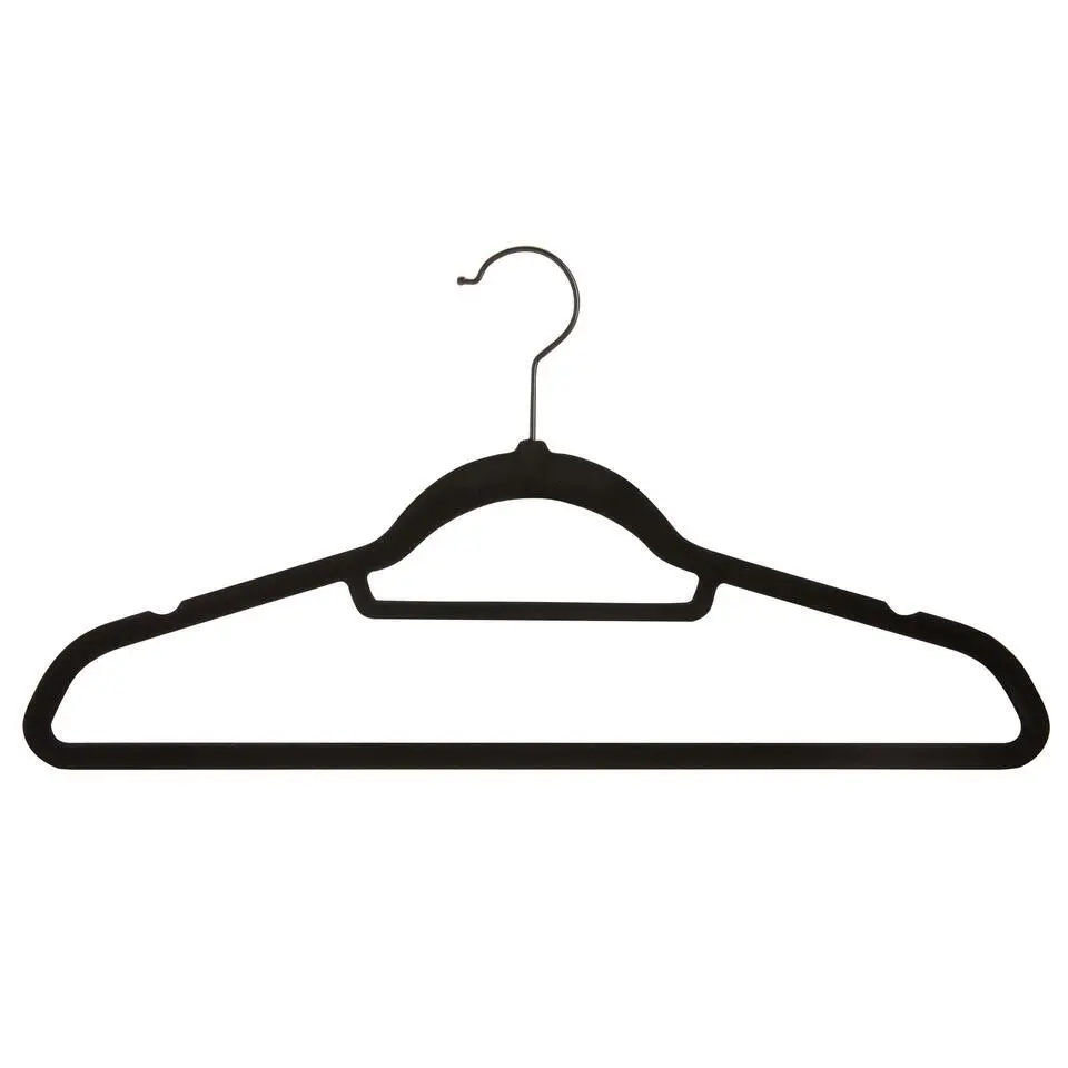 ACAZA - 50 Anti-slip kleerhangers - Zwarte haak