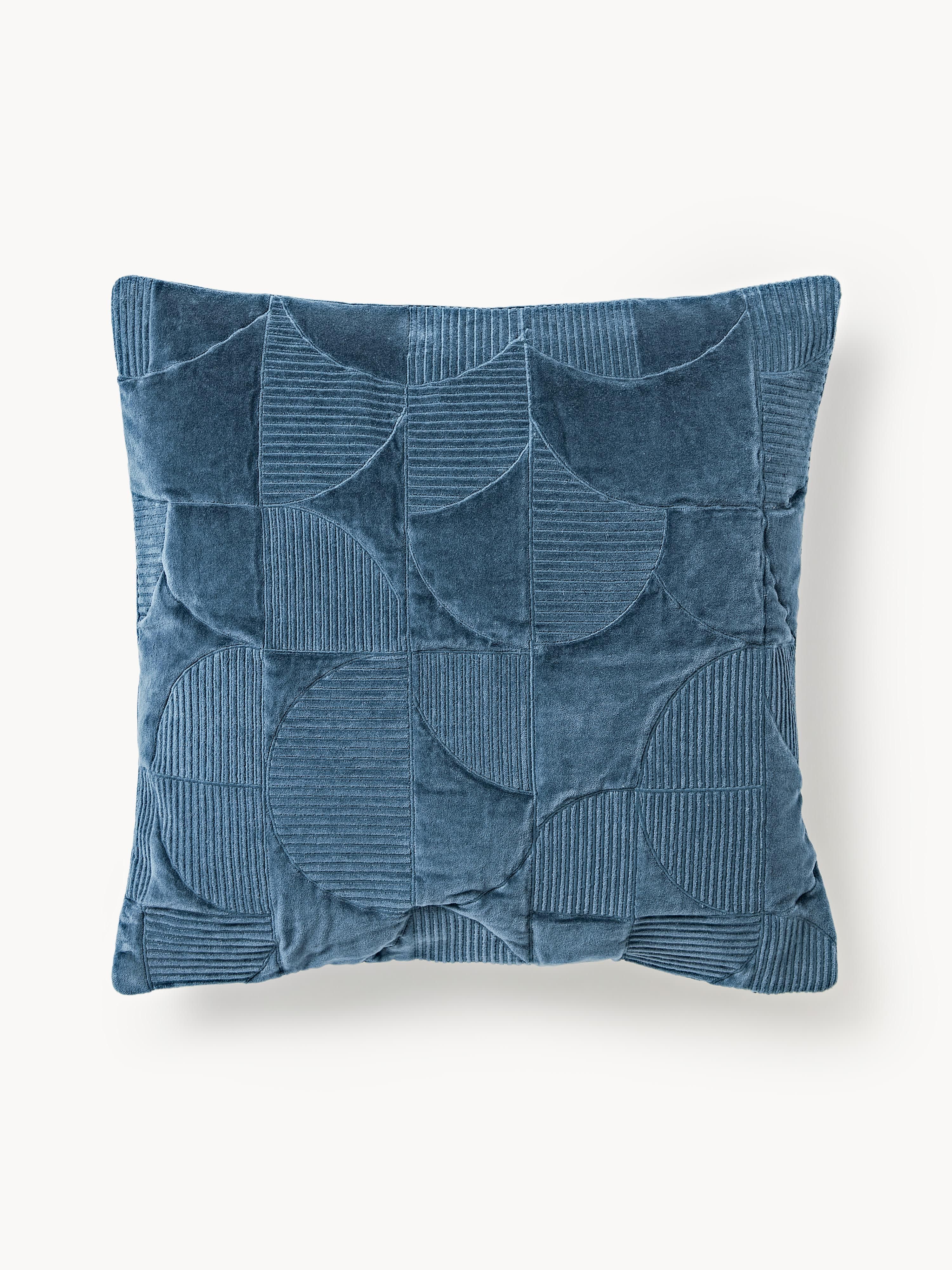 Geborduurde kussenhoes Verina met geometrisch patroon