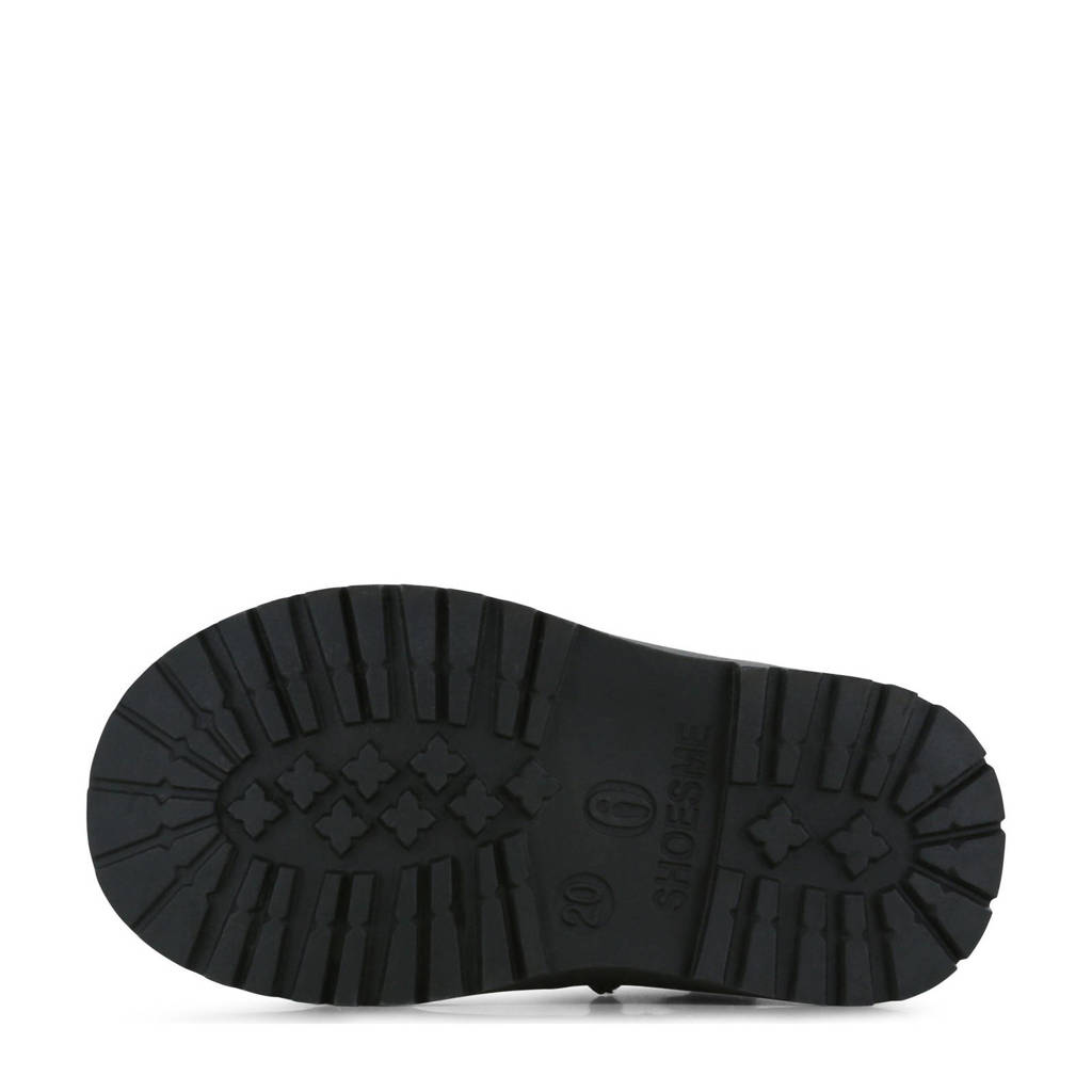 Shoesme leren veterboots zwart/zilver