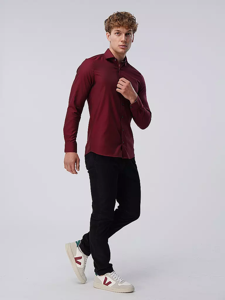 OLYMP LEVEL FIVE Hemd Body Fit dunkelrot