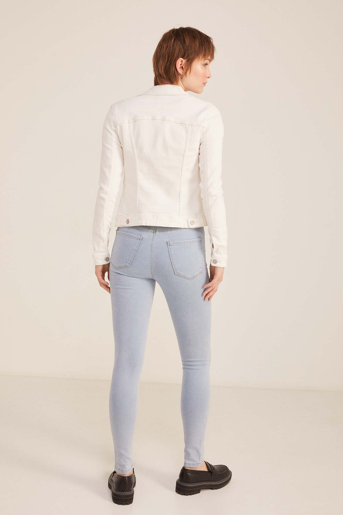 Calça jeans jegging com lavagem sustentável - Azul médio