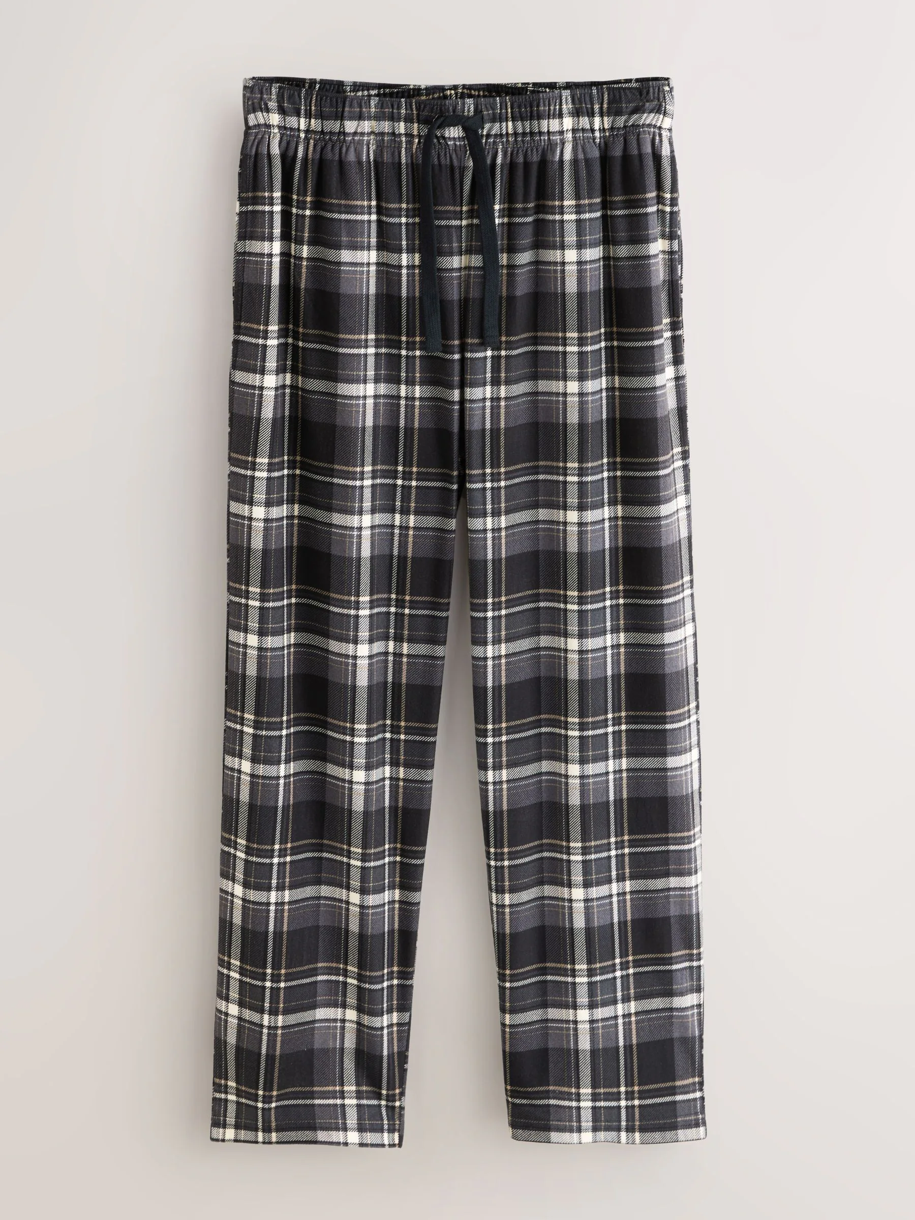Naturel/zwart geruit - Motionflex behaaglijke pyjamabroek met open zoom, set van 2
