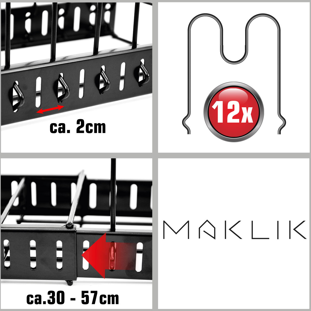 Teleskop Pfannen Organizer mit 12 Ablagen - Topfdeckel Aufbewahrung Topf Regal