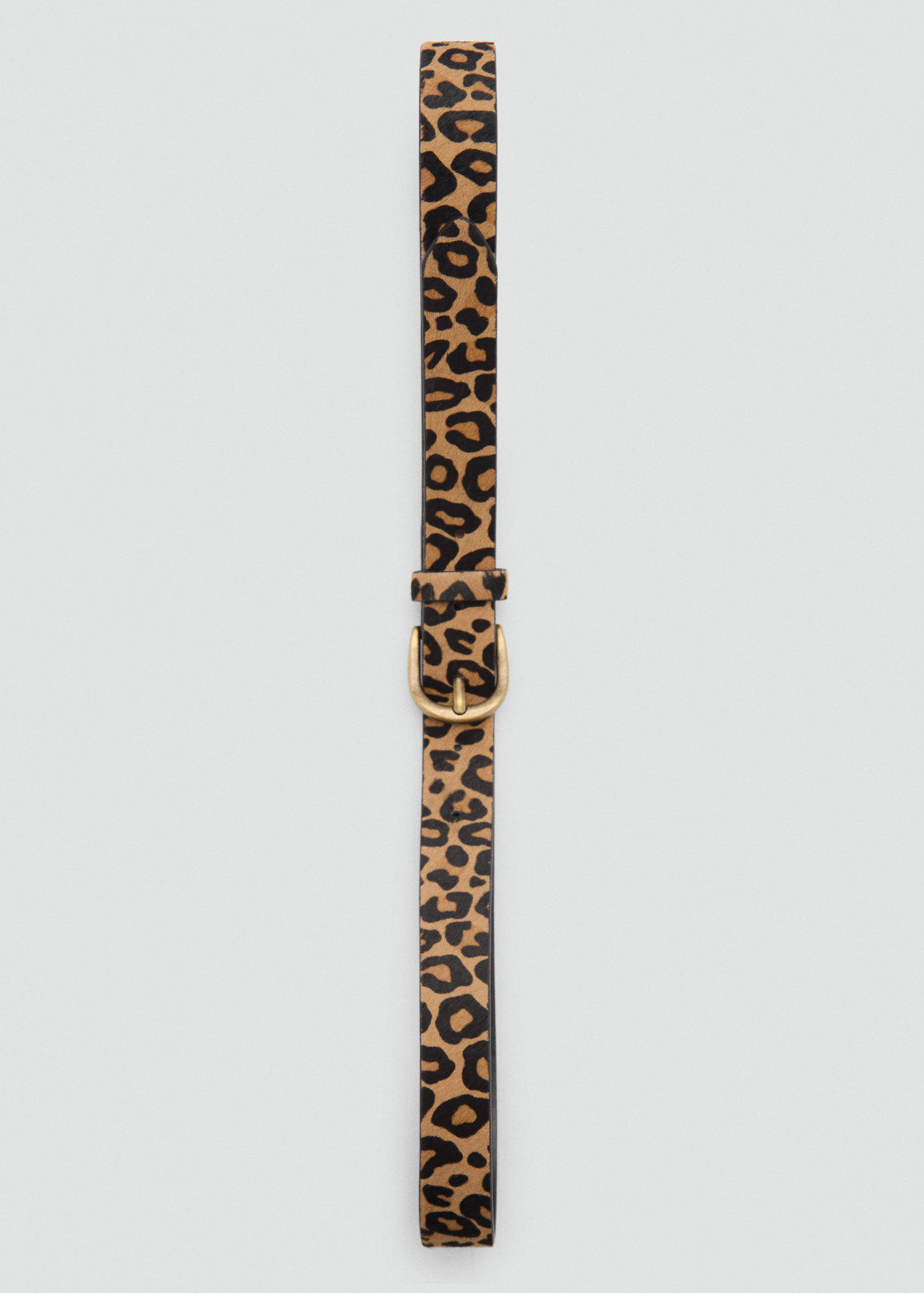 MANGO TEEN leren riem met panterprint bruin