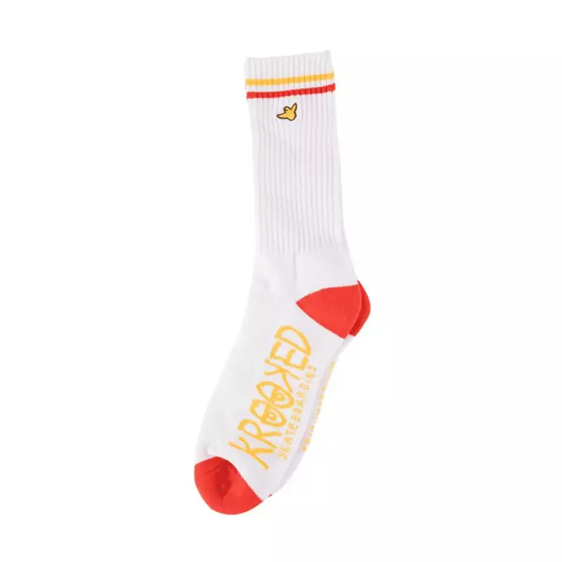 Chaussettes skate KROOKED Og Bird Blanc