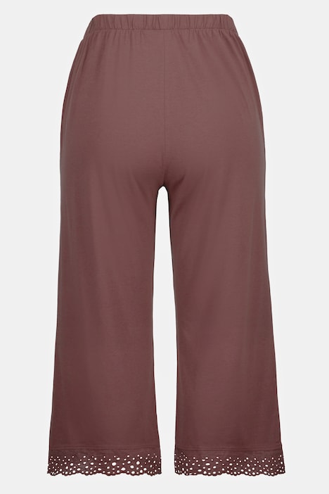 Pyjama, Lochstickerei, V-Ausschnitt, Halbarm, Modalmix