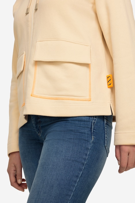 Sweatjacke, Stehkragen, Rücken-Print, Zipper, OEKO-TEX