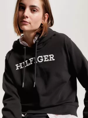 Moletom com capuz Hilfiger Monotype com bordado do logotipo