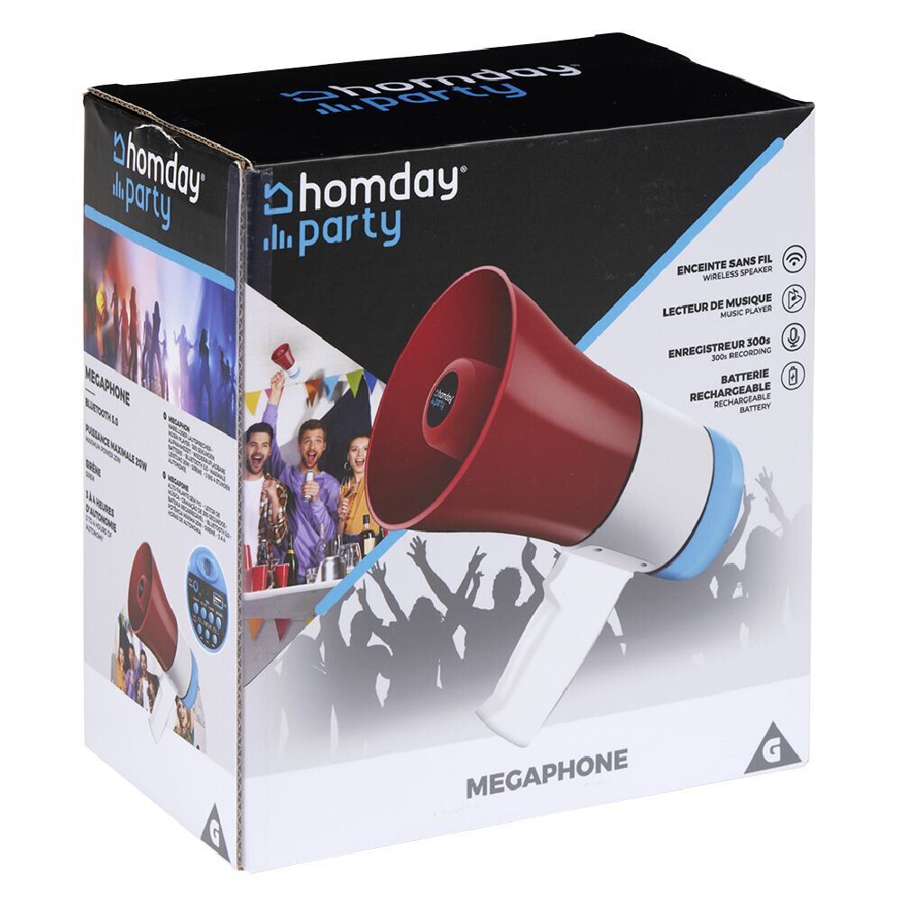 Mégaphone enceinte 20W bleu