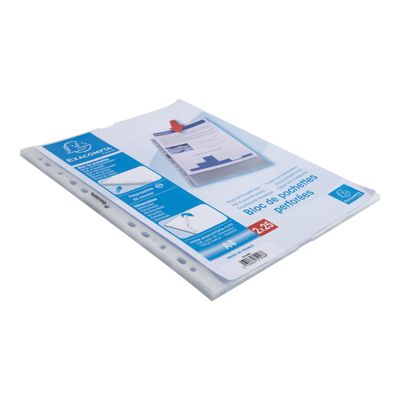 Exacompta Quick Doc - 50 Pochettes perforées - A4 - lisses - cristal