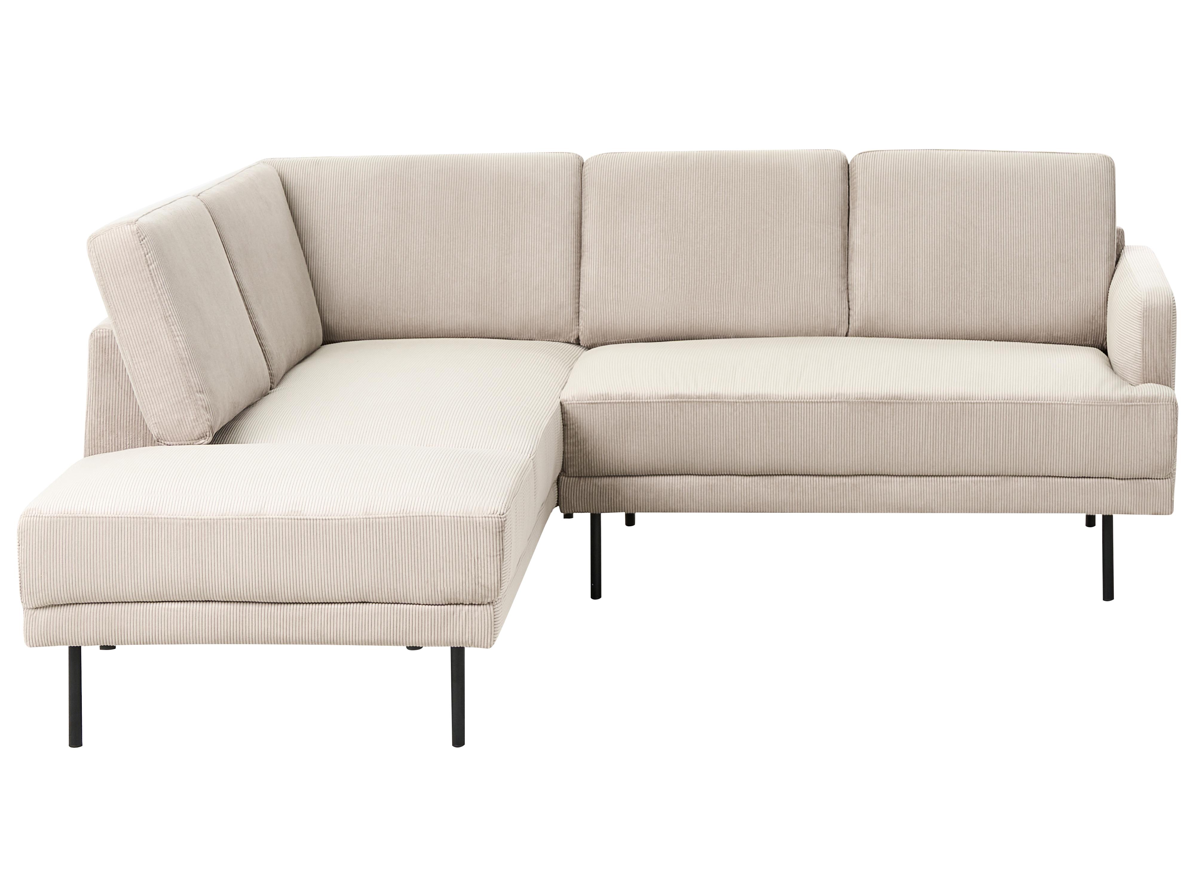 Hoekbank 4-zits BREDA Corduroy Beige rechtszijdig