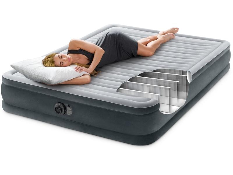 Intex Luftbett Dura Beam Deluxe Queen 152 x 203 x 33 cm Luftbett mit integrierter Pumpe
