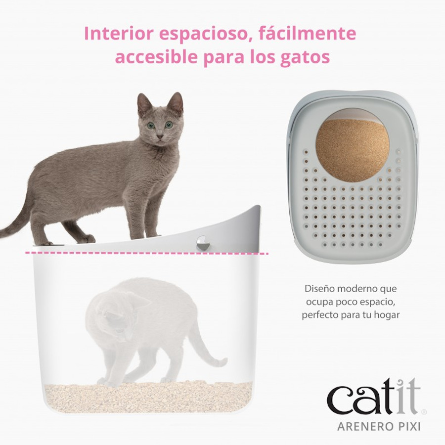 Caixa de areia branca Catit Pixi para gatos