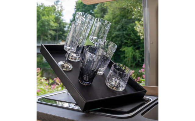 Silwy Metall Tablett Leder-Look 41,5 x 31,5 x 4 cm