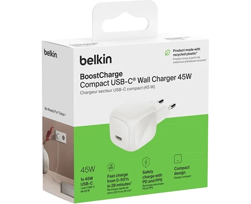 Belkin 45W USB PD Wall Charger with PPS - White