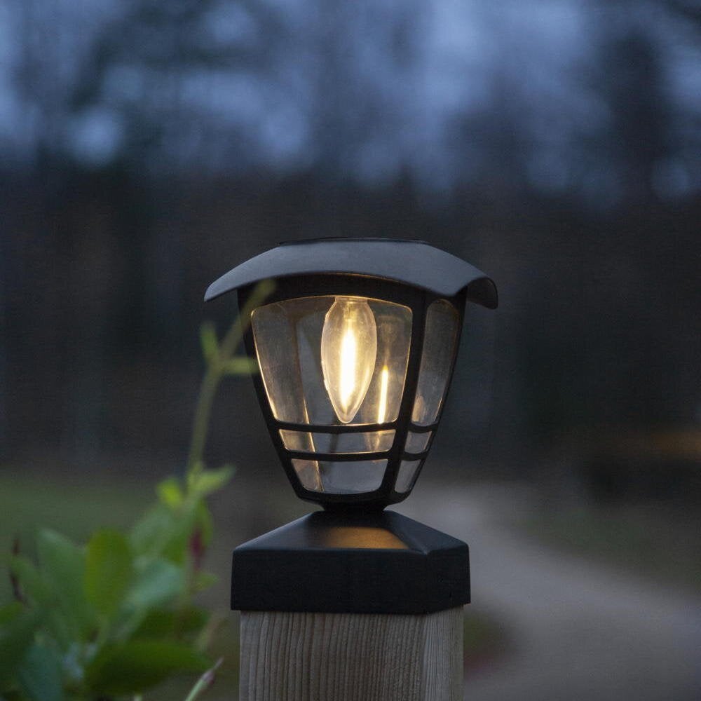 Felix LED-zonnepadverlichting in zwart, 0,3W, 10lm, IP44 met schemersensor