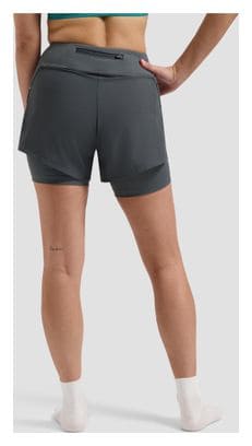 Short 2-en-1 De Running Rogelli Essential Gris Femme