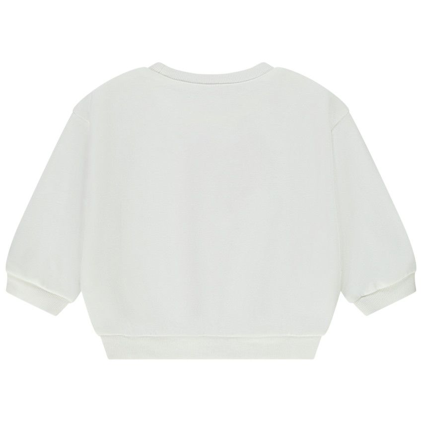 Sweat oversize avec patch bouclettes pour bébé fille - Ecru