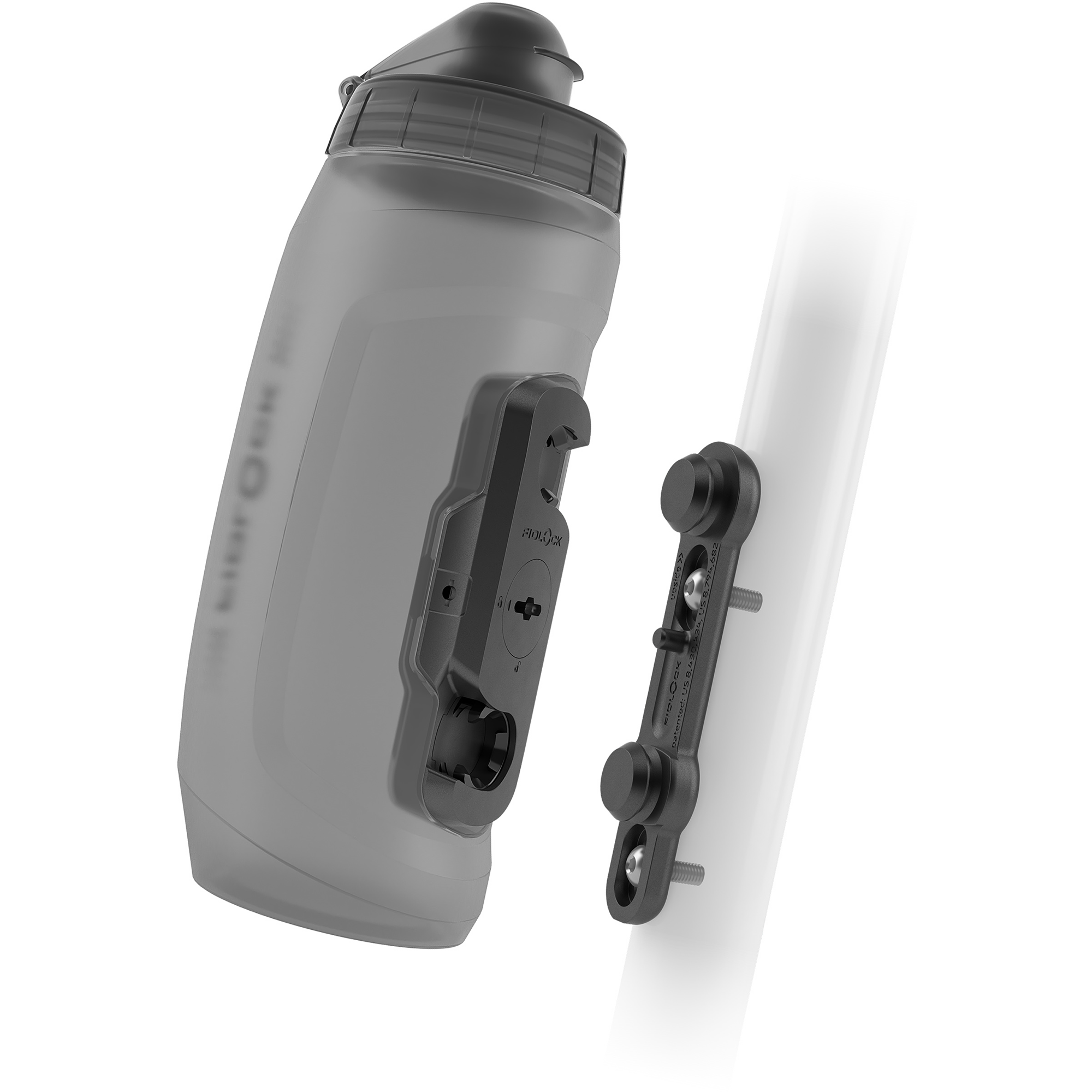 Fidlock Twist 590ml Antibacterial + Bike Base Trinkflasche transparent black
