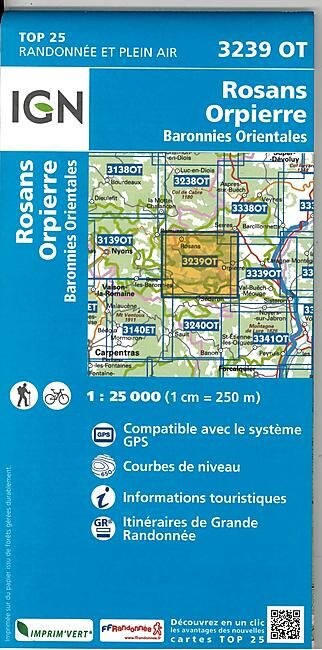 IGN - TOP25 3239OT ROSANS ORPIERRE 1 25 000