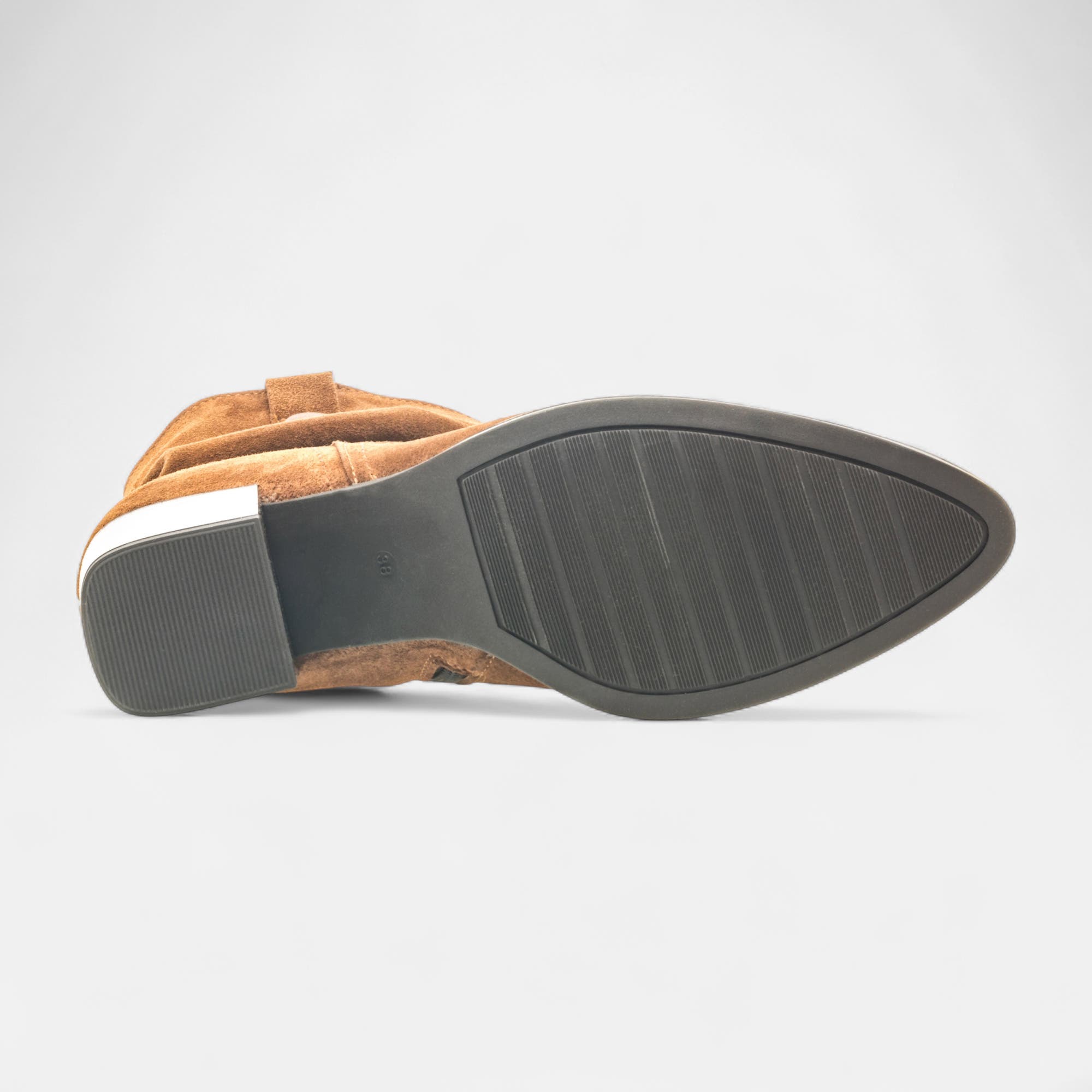 Bottines à talon Femme en cuir cognac