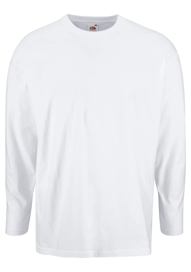 Fruit of the Loom Langarmshirt, 2 Stk. aus reiner Baumwolle, 2-er Pack