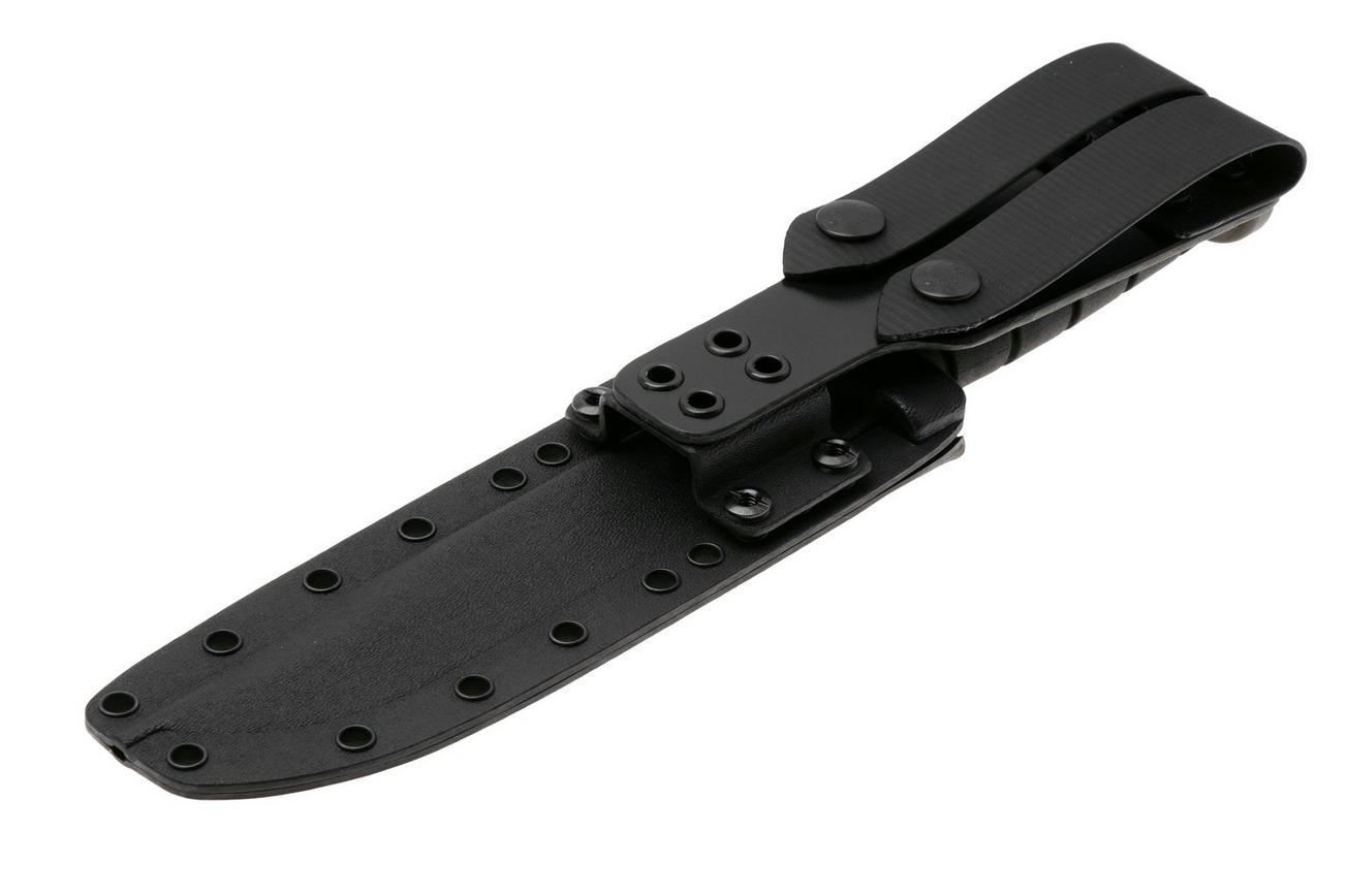 Spartan KA-BAR SB54, FDE CPM MagnaCut, Black, Black Kydex Sheath, vaststaand mes