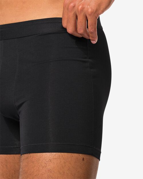 2 boxers homme modèle long coton real lasting noir