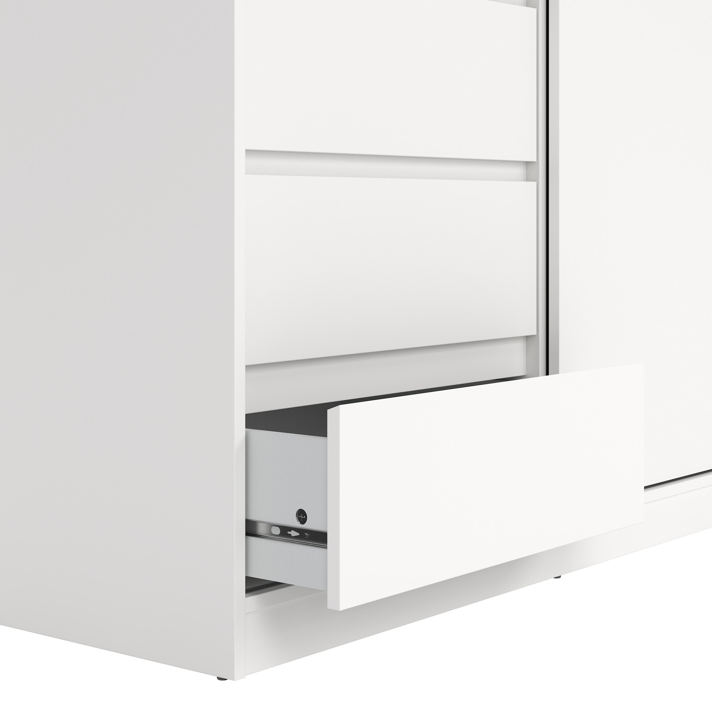 by fonQ basic Slide Kledingkast - B 118,5 cm - Wit
