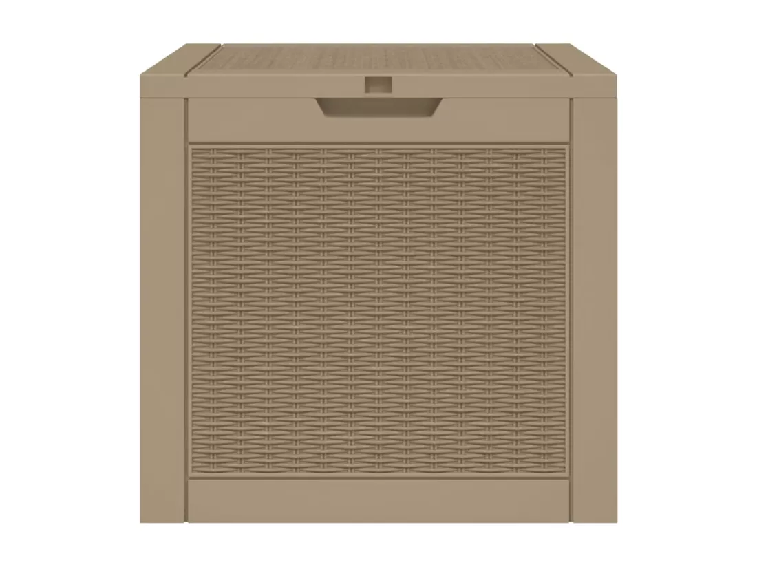 Boîte de stockage de jardin marron clair 55,5x43x53 cm PP