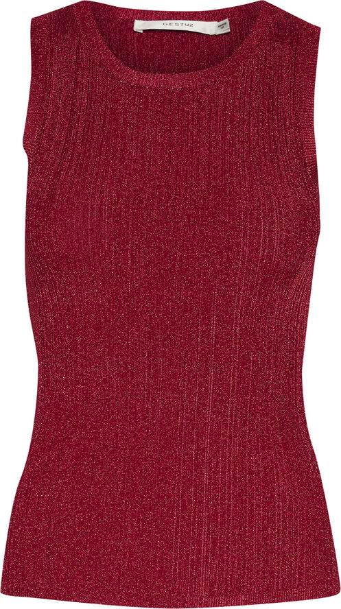 Gestuz SilviGZ rib sl top Feisty red metallic