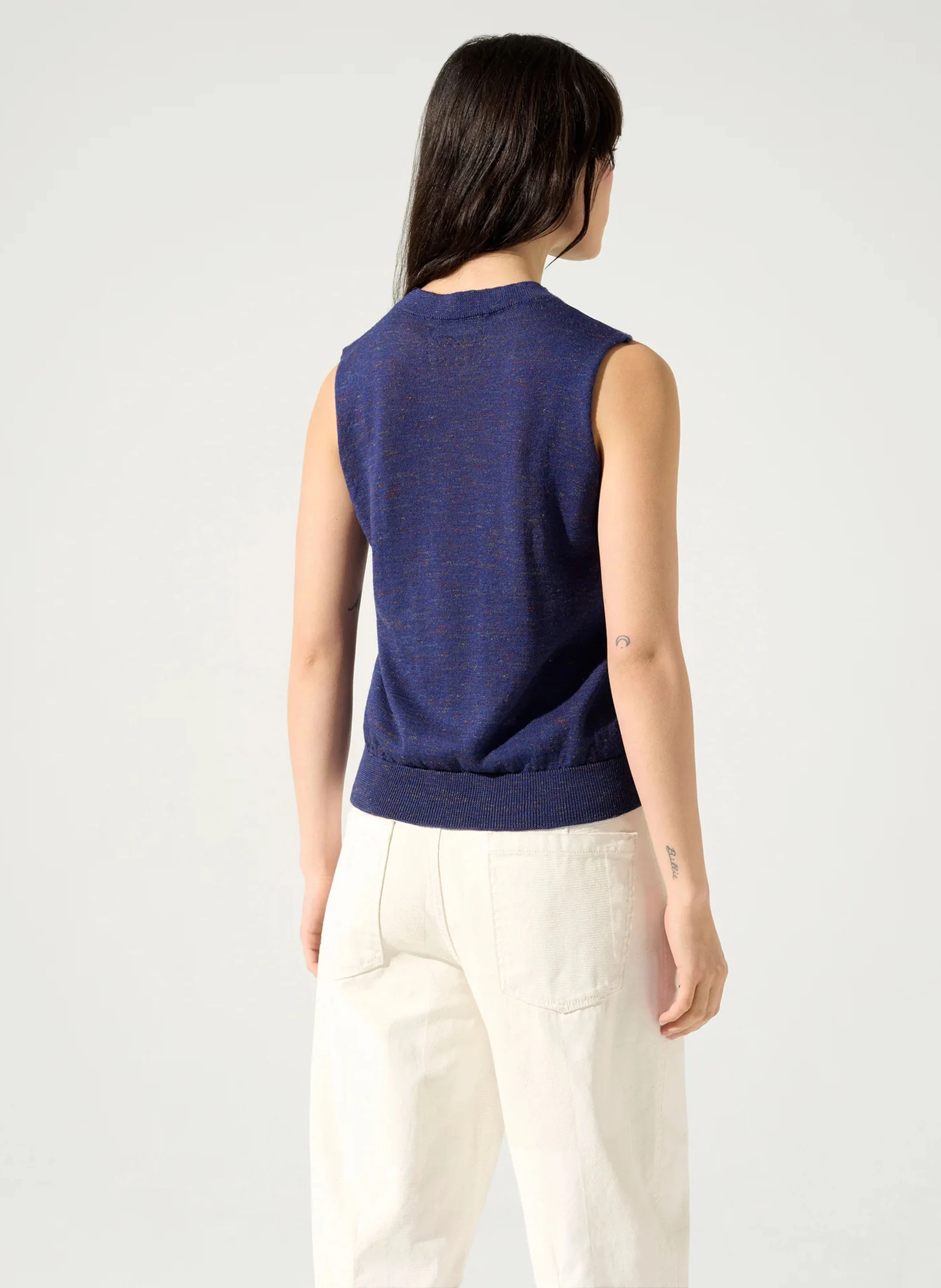 BILLIE - Pull col rond en laine mélangée | Bleu