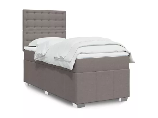 Sommier à lattes de lit avec matelas Taupe 90x190 cm Tissu