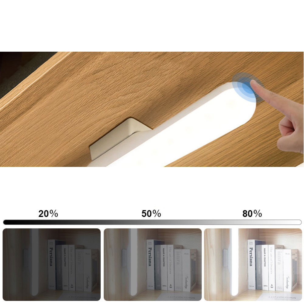 (30cm) 14 LED's Lichtleiste Magnetische USB Leuchte Schrank Beleuchtung mit Touch   Halterung - Rosa