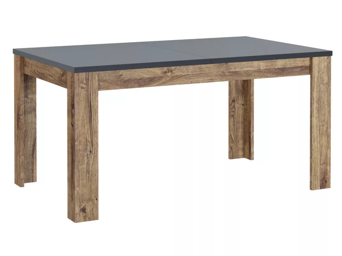 Table à manger, table de salon extensible coloris chêne, graphite - longueur 150-190 x profondeur 90 x Hauteur 76 cm